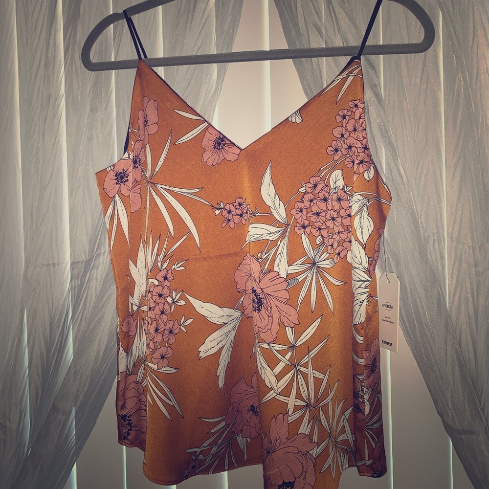 Express reversible cami, NWT, Small, Orange floral